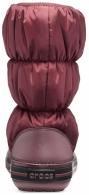 CROCS Womens Winter Puff Boot Burgundy / Black