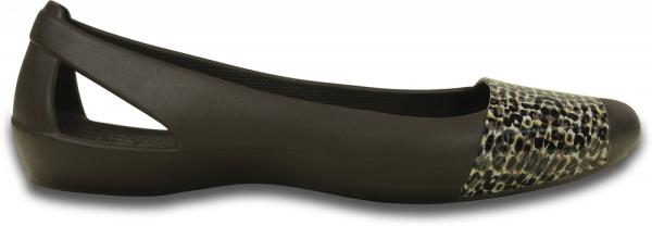Crocs Sienna Leopard Shiny Flat Espresso