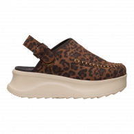 Delray Clog Suede  Brown Leopard